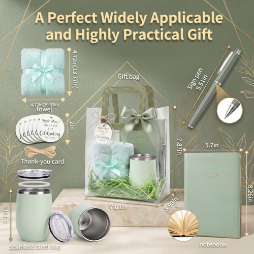 6 sets Baby Shower Prizes for Game Winners Baby Shower Favors Gifts including 12 oz Coffee Cups Notebooks Towels Pens Thank You Cards Raffia Gift Bags - Image 5
