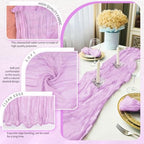 18 Pack Cheesecloth Table Runner 10FT Lilac Purple Table Runner Lavender Boho Gauze Cheese Cloth Table Runners Long Rustic Sheer Table Decorations for Wedding Party Baby Bridal Shower Birthday Holiday - Image 3