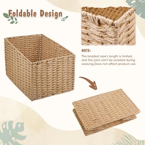 Wisreach Wooden Woven Baby Shower Crate – Foldable Storage Basket with Handles, Handwoven Gift Box for Baby Shower & Newborn Essentials, Welcome Gift for Baby Shower, Newborn Boys Girls - Image 5