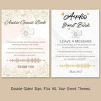 Audio Guest Book Wedding Phone,32GB Memory Customized Audio Messages, Volume Adjustable, with Message Replay Feature, Suitable for All Kinds of Party(Black+Golden Sign) - Image 2