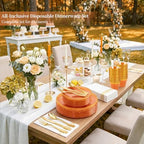 DaYammi 350PCS Clear Orange Plastic Dinnerware Set for 50 Guests - Image 2