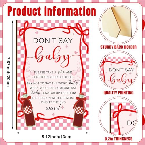 Patelai 321 Pcs Baby Shower Games Supplies, She's Ready to Pop - Image 4