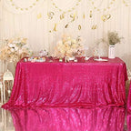 Eternal Beauty Hot Pink Sequin Tablecloth 60 x 120-Inch Sparkly Overlay Rectangle Glitter Table Cover for Wedding Party Birthday Decoration - Image 4