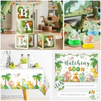 Cocomigo Dinosaur Baby Shower Decorations, All-in-One Set for 25 Guests - Image 4