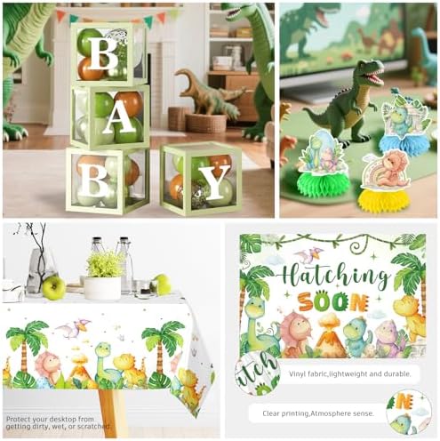 Cocomigo Dinosaur Baby Shower Decorations, All-in-One Set for 25 Guests - Image 4