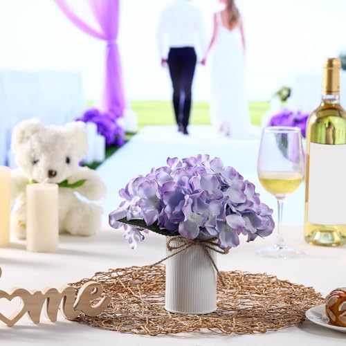Zeyune Purple 12 Sets Flower Table Centerpieces, Artificial Hydrangeas - Image 6
