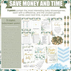 Sherr 476 Pcs Greenery Baby Shower Games, 9 Styles Baby Shower Activities - Image 4