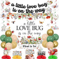 Love Bug Baby Shower Party Decorations - A Little Love Bug is On The Way Banner Backdrop Wildflower Insect Themed Honeycomb Centerpieces Hanging Swirls, for Ladybug Butterfly Gender Reveal Supplies by Blisstock
