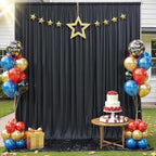 40ftx12ft Black Wrinkle Free Backdrop Curtains for Wedding Parties, 8 Panels 5x12 ft Long Silky Polyester Fabric Backdrop Drapes Black Photo Back Drop Cloth for Graduation Photography Background - Image 6