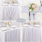 35x157 Inch White Cheesecloth Table Runner Boho Wedding Party Home Decor - Image 5