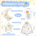 50 Set Baby Shower Soap Favors Moon and Star Bath Soaps, White - Image 2
