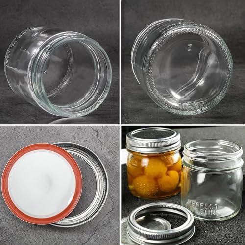 Mason Jars, 8 OZ, 12 Pack with Lids and Bands, Glass Canning Jars for Canning, Pickling, Preserving, Jam, Honey, Wedding Favors, Shower Favors (12 Pack) (Regular Mouth) - Image 3