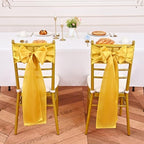 YMHPRIDE 60 PCS Gold Satin Chair Sashes, 7x108 Inch Ties Chair Bows - Image 3
