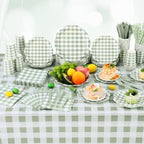 Funnymoom 452 Pcs Sage Green Gingham Party Supplies for 50 Guests - Image 6