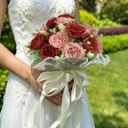12 Bundles Peonies Artificial Flowers Bulk, Dusty Rose & Terracotta - Image 5