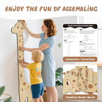 Personalized Name Kids Growth Chart For Wall, Cute Giraffe Wooden Height Chart, Nursery Room Decor, Wall Measurement For Kids, Growth Ruler For Children - Image 4