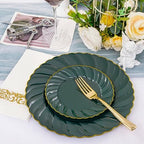 YOUBET 150PCS Emerald Green Plastic Plates for Party Wedding - Image 4