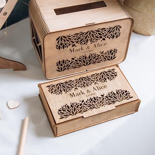 Guest Book Alternatives - Personalized Wedding Guest Book - Guest Book - Wooden Drop Box - Rustic Wedding Decor - Wedding Decor - Wooden Drop Box - Personalized Wedding Guest Book Alternative - Set A - Image 7