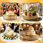 Cake Stand, Metal Round Cupcake Dessert Stand Cake Display Holder Cookies Fruit Serving Tray Decor for Wedding Party Birthday Baby Showers Anniversary (16 in, Dark Gold) - Image 5