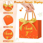 Jetec 45 Pcs Mini Thank You Gift Bag with Handle, Orange/gold - Image 4