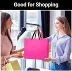 EUSOAR Hot Pink Gift Bags, 50pcs 12.5"x4.5"x11" Paper Gift Bags with Ribbon Handle, Gift Wrap Treat Thank You Bags Bulk for Wedding Party Favors Grocery Baby Shower Bridesmaid Birthday - Image 4