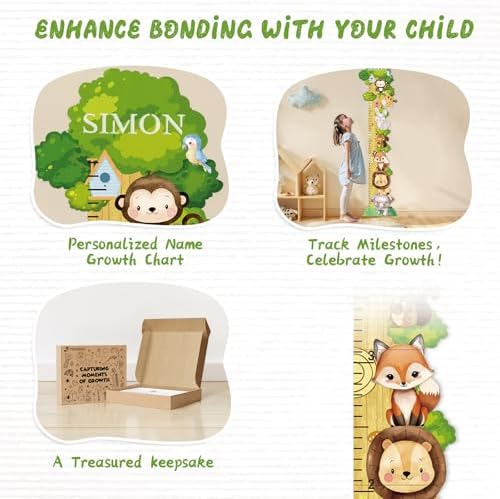 Personalized Name Wood Height Chart for Kids Wall Display - Image 5