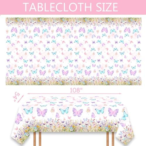 316 Pcs Butterfly 1st Birthday Party Decorations, Pink Our Little Butterfly is Turning One Party Supplies Include Backdrop, Hanging Swirls, Plates, Cups, Tablecloth, Cupcake Toppers, Latex Balloons - Image 6