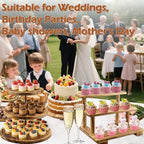 Esmorah Rustic Wooden Dessert Table Display Set of 6, Cupcake Stand - Image 5