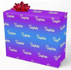 MyPupSocks Custom Birthday Gift Wrapping Paper, Personalized Gradient Purple And Blue Gift Wrap Paper with Logo Funny Wrapping Paper Roll for Men Women Boys Girls Christmas Memorial 58x23 3 Rolls by MyPupSocks