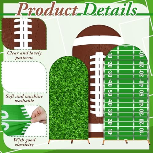 Foilswirl 34 Pieces Football Backdrop Set, Football Arch Backdrop Cover - Image 6