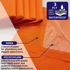 [6 Pack] Orange Paper Tablecloth Disposable for Rectangle Tables, 54 X 108 Inch Party Table Cover with Plastic Backing, Waterproof 3 Ply Table Cloth for Thanksgiving Halloween Fall Harvest Day - Image 3