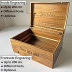 Wooden Keepsake Box Large Personalized Memory Box, Acacia Wood Chest - Image 4