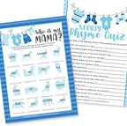 Hadley Designs - 50 Blue Baby Prediction And Advice Cards, Trivia Games, etc, 25 Baby Animal Matching, Nursery Rhyme Game - 6 Double Sided Cards - Image 4