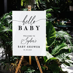 Andaz Press White Personalized Acrylic Baby Shower Sign, Baby Shower Welcome Sign, Gender Neutral Large Custom Baby Shower Acrylic Sign For Easel, Modern Baby Shower Decorations, 16x20 Inch - Image 3