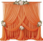 40ft x 10ft Orange Backdrop Curtains, Wrinkle-Free Sheer Chiffon Fabric Photo Backdrop Drapes for Wedding Arch Party Ceremony Stage Photography Decorations by WishCare