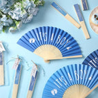 Threehoney 25 Sets Shower Party Favor for Guests Gift Fans, Blue - Image 4