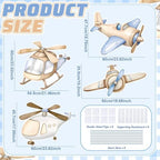 4 Pcs Large Airplane Baby Shower Decoration, Airplane Helicopter Cardboard Cutout, Birthday Party Deocration for Boys, Propeller Aircraft Stand-up Decoration for Party Supplies Photo Props - Image 4