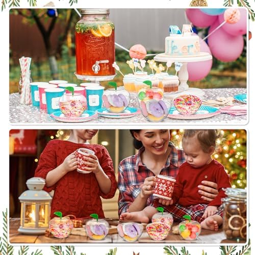 Nitial 60 Pcs Rosh Hashanah Plastic Apple Container Candy Boxes, Clear - Image 6