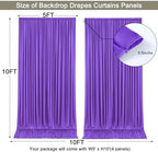 20x10ft Purple Backdrop Curtain for Wedding Parties Wrinkle Free Fabric Purple Drapes Backdrop Decoration for Baby Shower Birthday Photography Decoration 4 Panels, 5ft x 10ft - Image 7