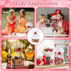 Funnymoom 24 Pcs Red Heart Basket for Gifts Empty Red Love Heart Gift Basket Empty to Fill with Handle, Transparent Bag and Bow for Teacher Summer Xmas Wedding Party Favor Supplies, 9.8 x 6.5 x 4.3'' - Image 5