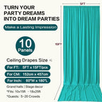 50ft×15ft Turquoise Backdrop Curtain for Wedding Parties - Image 6