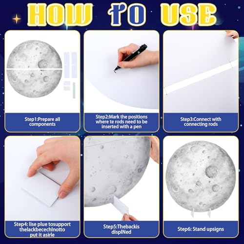 4 Pcs Large First Trip Around The Sun Decoration for Boy Birthday Space Party Cardboard Cutouts, Moon Astronaut Rocket Themed Standups for Baby Shower Photo Booth Backdrop Decor - Image 5