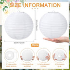 Treela 48pack White Chinese Paper Lanterns for Wedding Party Decor, 12" - Image 2
