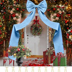 Giant Bow Decoration 75x18 Inch, Big Bow for Backdrop with 10 Pcs Satin Ribbon Bows, Large Satin Decorative Bows for Wedding Birthday Party Baby Shower Room Supplies(Blue) by VOVOIR