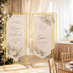 Setof 4 Wedding Sign Stand,Adjustable Height Welcome Poster Easel Stand - Image 3