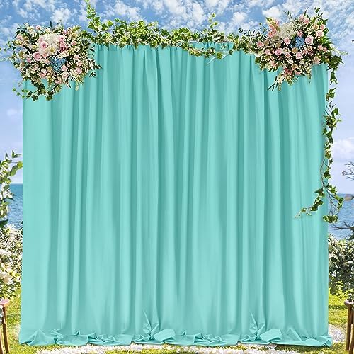 Turquoise Backdrop Curtains 10ftx10ft Mermaid Polyester Photo Drapes - Image 2