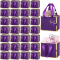 Yeaqee 100 Pcs Mini Metallic Paper Gift Bags with Handle, Purple, Gold by Yeaqee