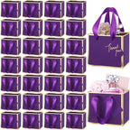 Yeaqee 100 Pcs Mini Metallic Paper Gift Bags with Handle, Purple, Gold by Yeaqee