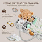 2PCS Diaper Caddy Organizer, Large Baby Caddy Organizer with Handle (Grey) - Image 5