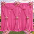 4 Panels Hot Pink Backdrop Curtains - Wrinkle Free Fabric Backdrop Curtain for Photoshoot,10FT Wedding Party Photo Backdrop Drapes for Birthday Baby Shower Photography Stage Background Decorations by Shillance